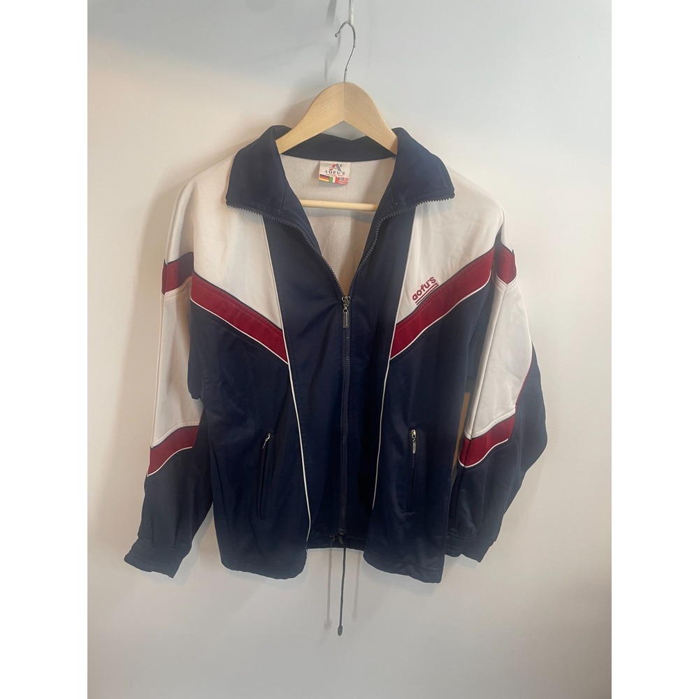 Vintage AOFU'S Color-Block Zipped Pockets Full Zip Track Jacket Multicolor 3XL